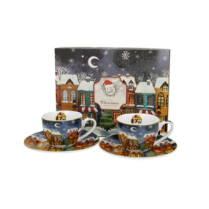 Porcelán Kávés Csésze szett - 90ml - Christmas City