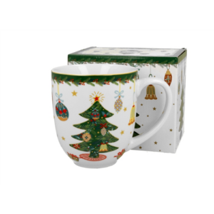 Porcelán bögre 1000ml, dobozban, Around Christmas Tree