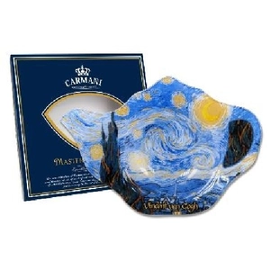 H.C.198-9310 Üveg teafiltertartó 14x9cm,Van Gogh:Csillagos éj