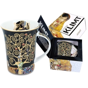 Porcelán bögre - 350ml - Klimt: Életfa
