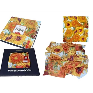 Kendő 90x90 cm - Van Gogh: Napraforgók