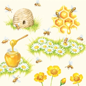 Bees papírszalvéta 33x33cm, 20db-os