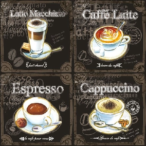 Types Of Coffee papírszalvéta 33x33cm, 20db-os