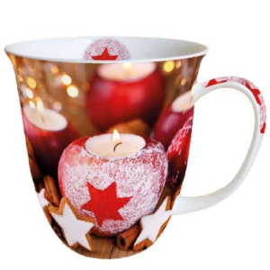 Karácsonyi Porcelán Bögre Star On Candle 400ml