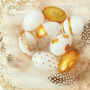 Húsvéti szalvéta 33x33cm, 20db-os - Golden Eggs