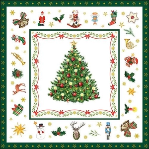 Christmas Evergreen white papírszalvéta 33x33cm, 20 db-os