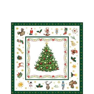Christmas Evergreen white papírszalvéta 25x25cm, 20 db-os