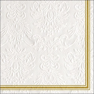 Elegance Lea White/Gold dombornyomott papírszalvéta 33x33cm, 15db-os