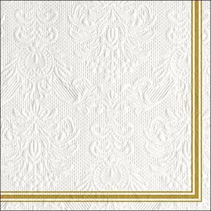 Elegance Lea White/Gold dombornyomott papírszalvéta 33x33cm, 15db-os