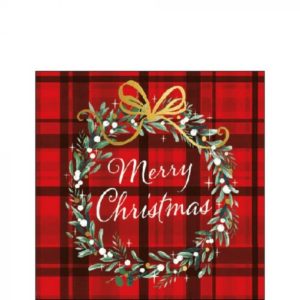 Christmas Plaid Red papírszalvéta 25x25cm,  20 db-os