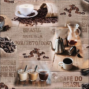 Brasil Coffee papírszalvéta 33x33cm, 20db-os