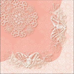 Butterfly Lace Rose papírszalvéta 33x33cm, 20db-os