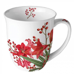 Karácsonyi porcelán bögre - 400ml - Christmas Bouquet