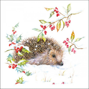 Hedgehog In Winter papírszalvéta 33x33cm, 20db-os