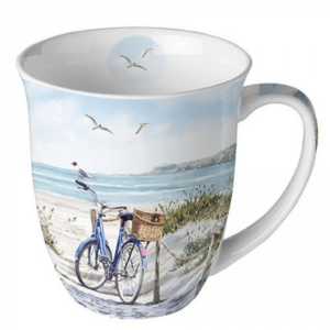 Porcelán bögre - 400ml - Bike at the Beach