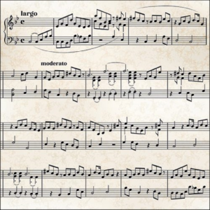 Sheet music papírszalvéta 33x33cm, 20db-os