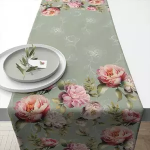 Pünkösdi rózsás asztali futó - 40x150cm