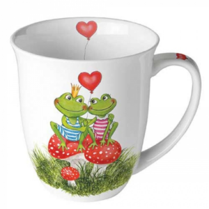 Porcelán bögre - 400ml - Frogs in love