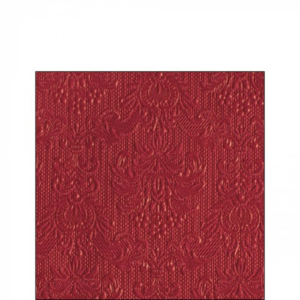 Elegance dark red dombornyomott papírszalvéta 25x25cm, 15db-os