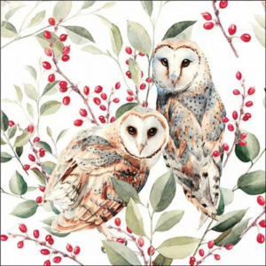 Barn owl couple papírszalvéta 33x33cm, 20db-os