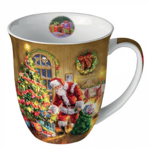 Karácsonyi porcelán bögre - 400ml - Gifts under Christmas tree 