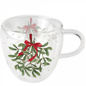 Mistletoe with bow white duplafalú borosilicate üvegcsésze 0,25L