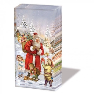 Santa bringing presents papírzsebkendő 10db-os