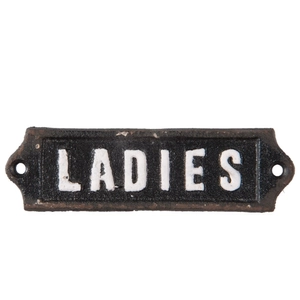 Öntöttvas ajtótábla "Ladies" felirattal