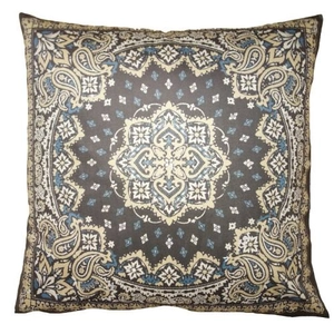 Textil párnahuzat - 45x45cm - kék-barna szőnyegminta