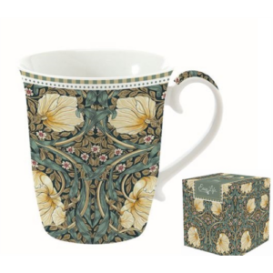 Porcelán bögre 275ml, dobozban, William Morris, Black