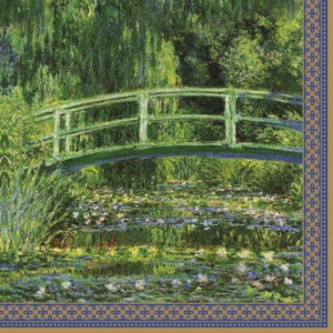 Papírszalvéta 33x33 cm, 20 db-os, Monet: Vízililiom és japán híd