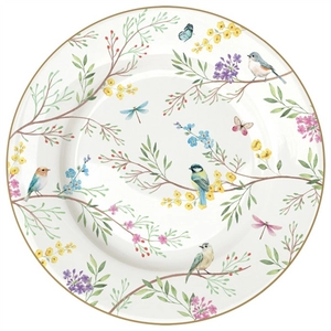 Porcelán desszertes tányér - 19cm - Birds Melody