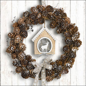 Pine Cone Wreath papírszalvéta 33x33cm,  20 db-os