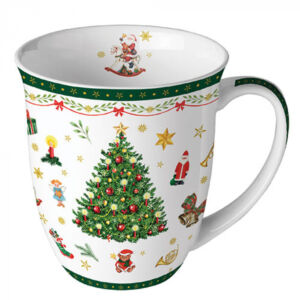 Karácsonyi porcelán bögre - 400ml - Christmas Evergreen