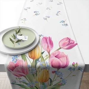 Asztali futó - 40x150cm - Tulips Bouquet