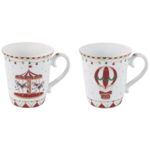 Karácsonyi mintás Porcelán bögre szett - Christmas Wonderland