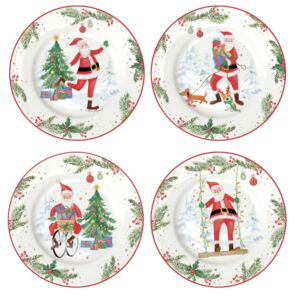 Télapós porcelán desszertes tányér szett - 19cm - Joyful Santa