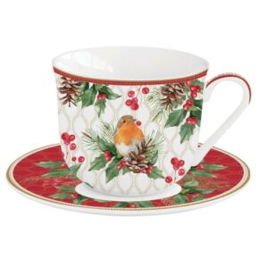 Porcelán reggeliző csésze szett - 370ml - Christmas Berries