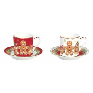 Porcelán kávéscsésze szett - 75ml - Fancy Gingerbread