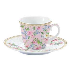 Porcelán teáscsésze és alj 200ml dobozban, Garden Joy