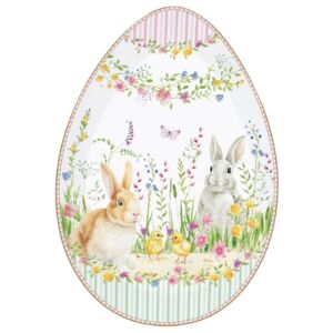 Húsvéti Porcelán kínáló tálca - 30x21cm - Happy Easter