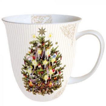 Karácsonyi mintás porcelán bögre - 400ml - X-mas Tree