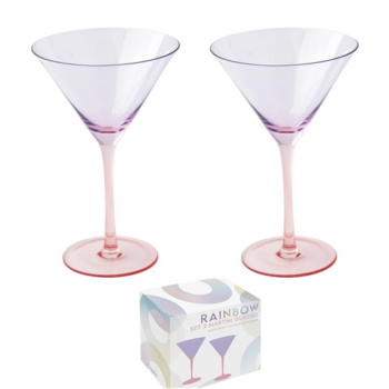 Martinis üvegpohár szett - 270ml - Rainbow