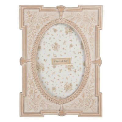 Antikolt pink rózsás képkeret