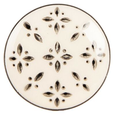 Bézs kerámia ajtófogantyú fekete mintával