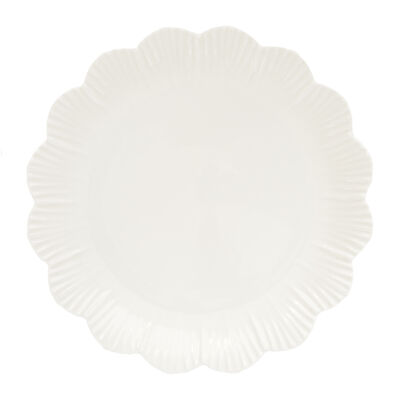 Porcelán lapostányér 26cm, Fleuri white