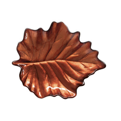 Juharfalevél minta üvegtányér 28x23cm Forest Dream