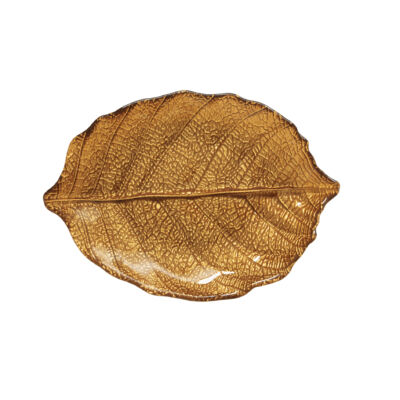 Nyírfalevél minta üvegtányér Forest Dream