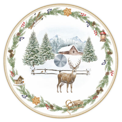Karácsonyi forgó üvegtál White Forest