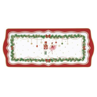 Karácsonyi porcelán tálca 35x15cm Magie de Noel
